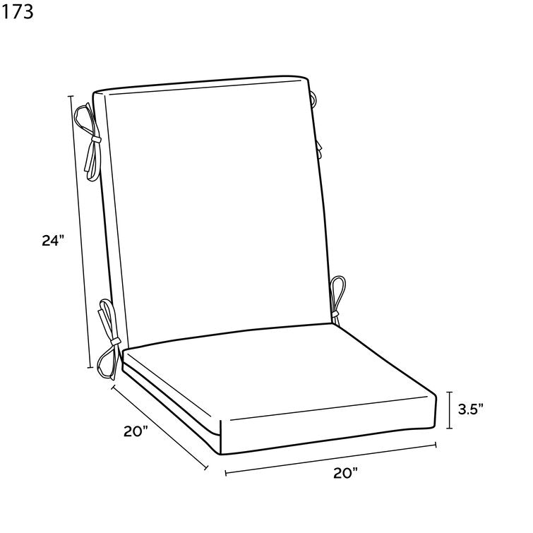 Outdoor Dining Chair 3.5 in. Cushion