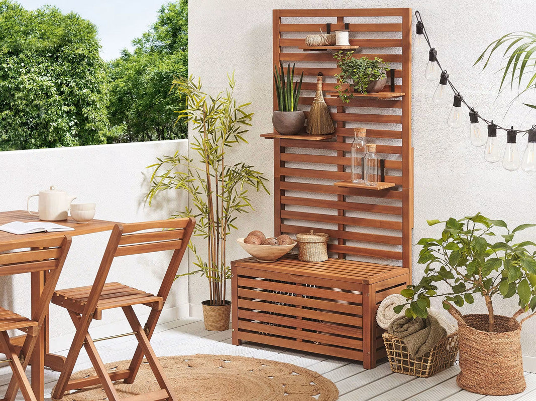 Acacia Wood Wall Bench