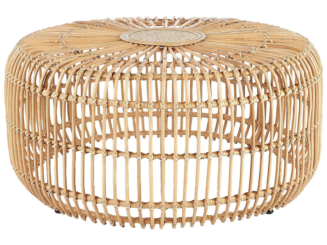 Natural Beige Rattan Coffee Table